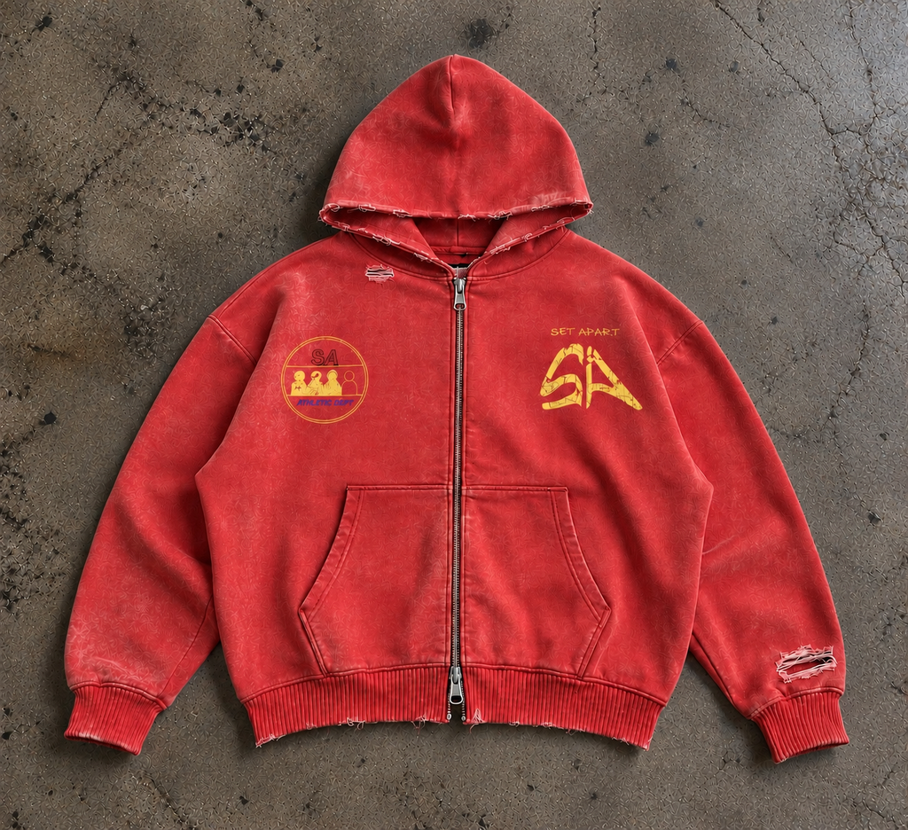 COMING TO LONDON ZIP HOODIE - RED