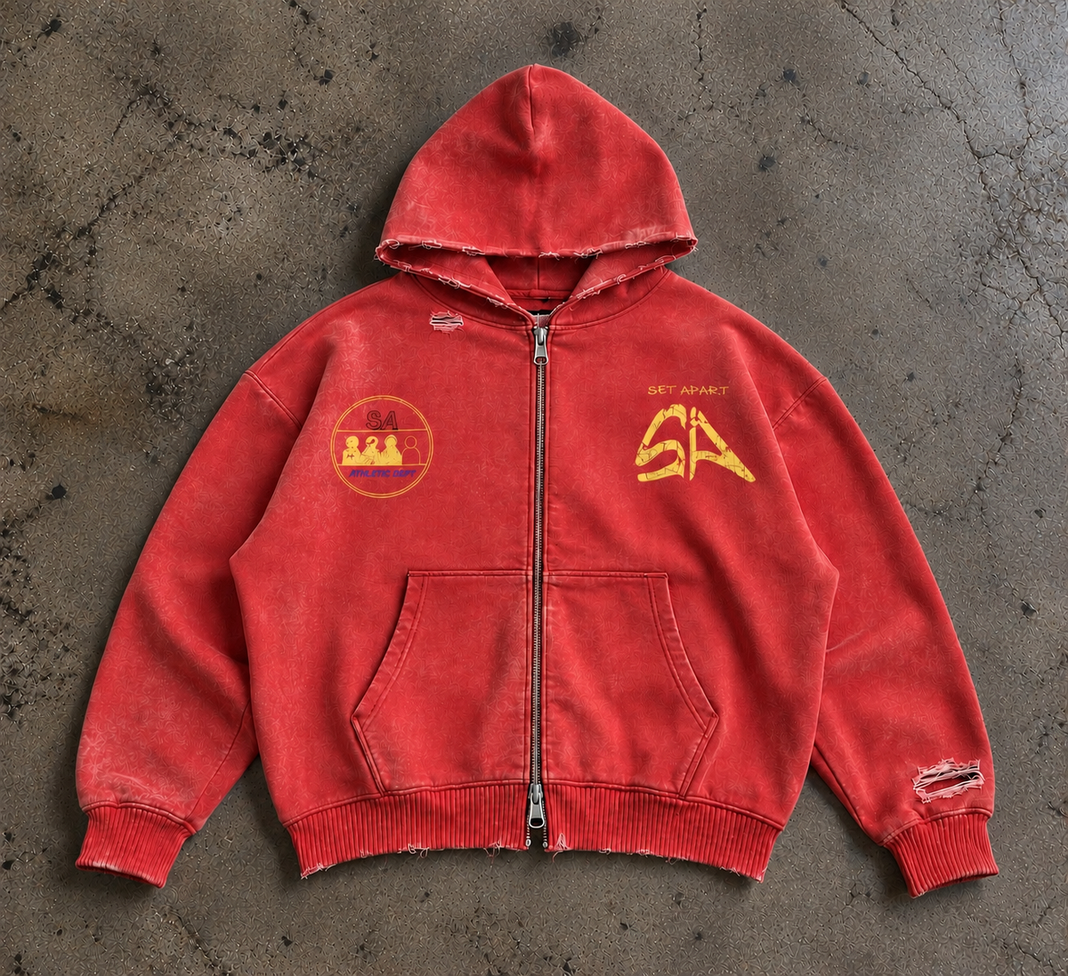 COMING TO LONDON ZIP HOODIE - RED