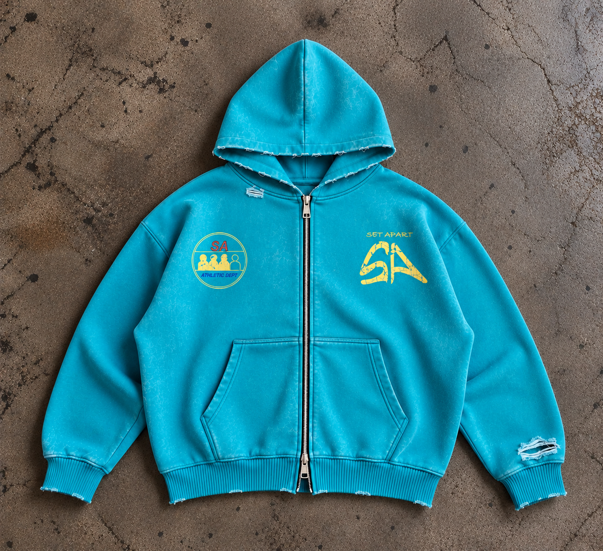 COMING TO LONDON ZIP HOODIE - BLUE